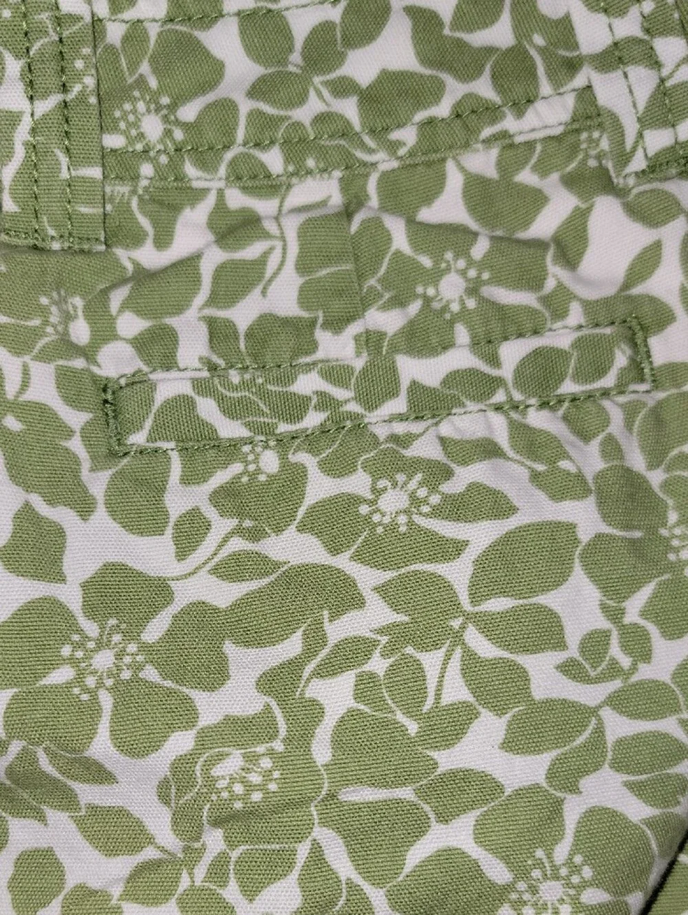 J. Crew Green and White Floral Button-Front Skirt - Picture 5 of 7